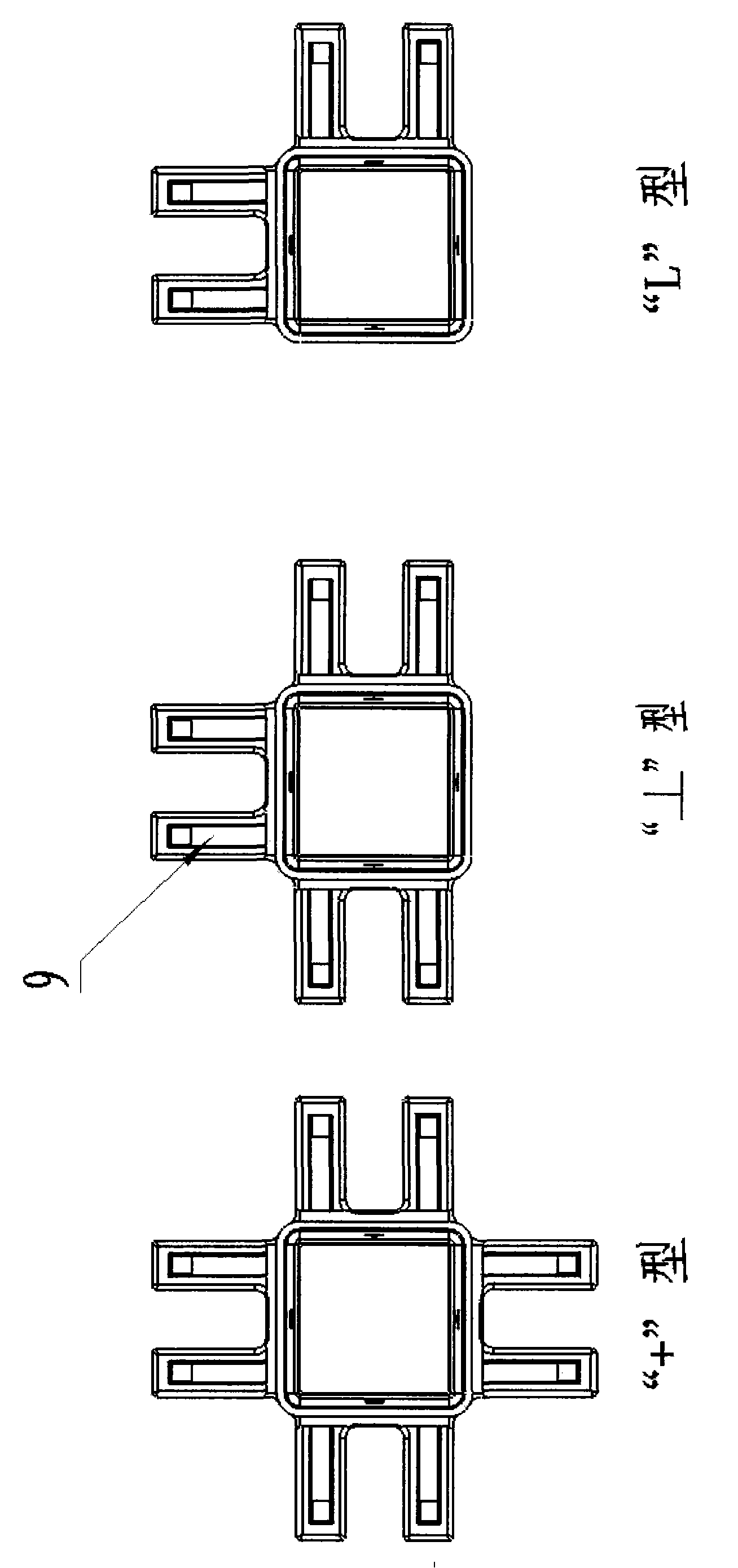 Butt connecting component for light steel structured housing construction