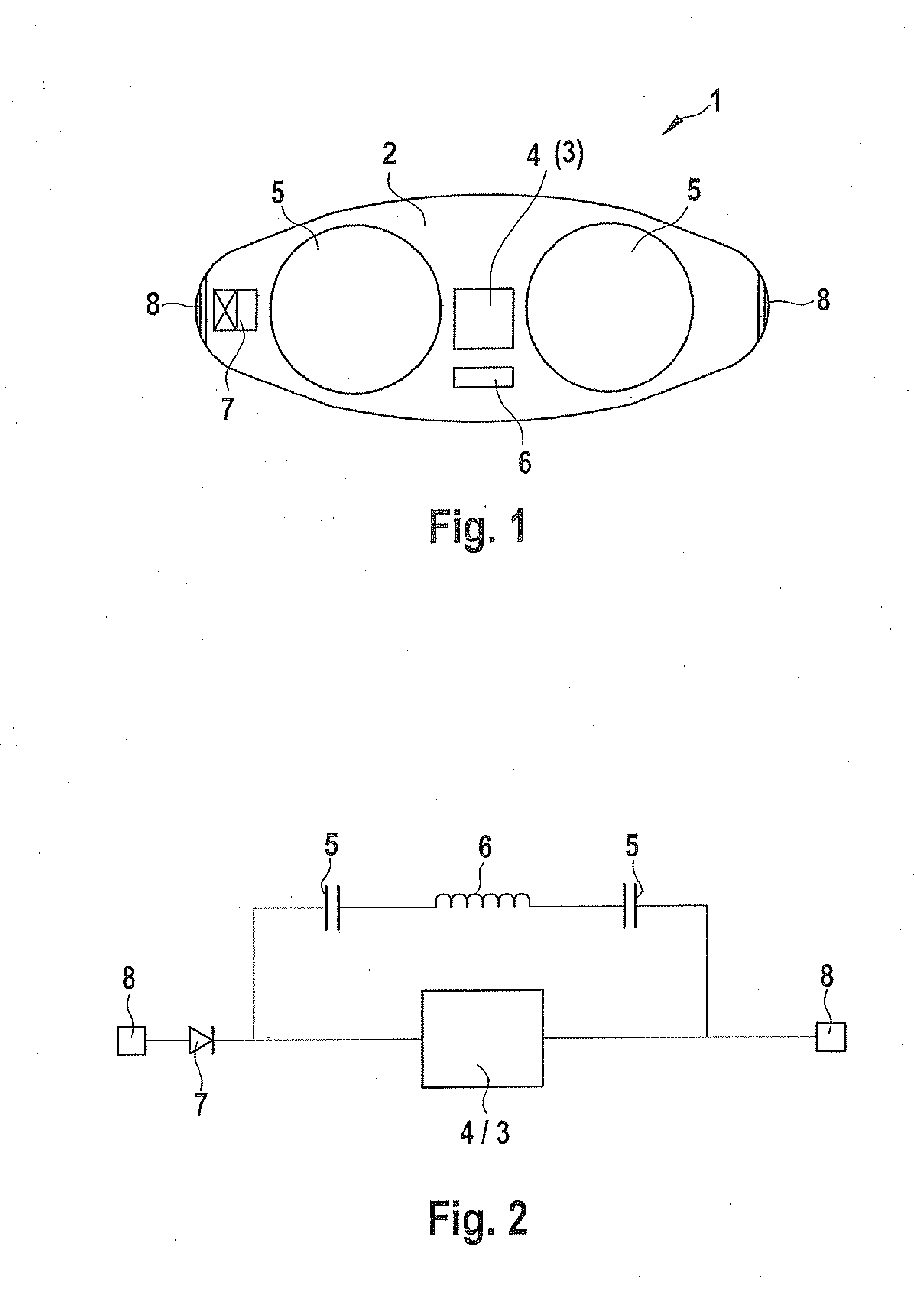 Clothing means having a sensor element for detecting a left position