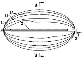 Umbrella unfolding type airship air bag