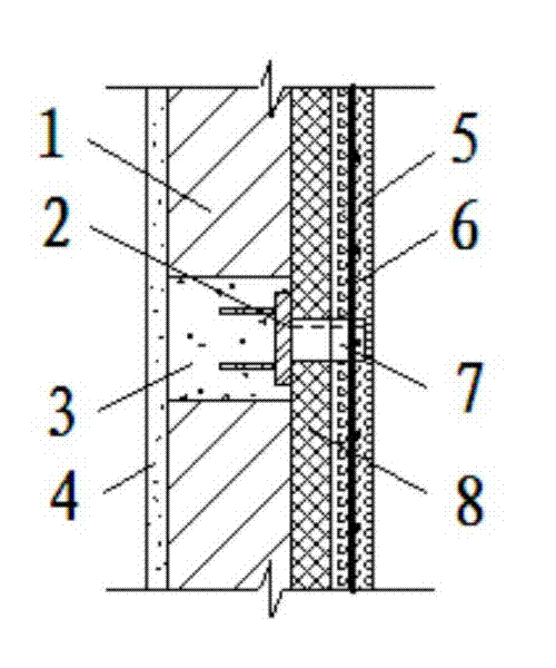 Heat insulating structural system suitable for existing building masonry and construction method thereof