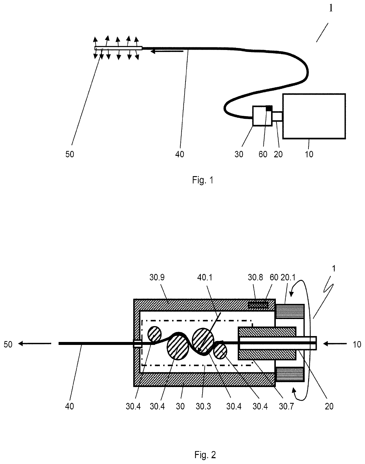 Illumination system with a light guide and an emission element