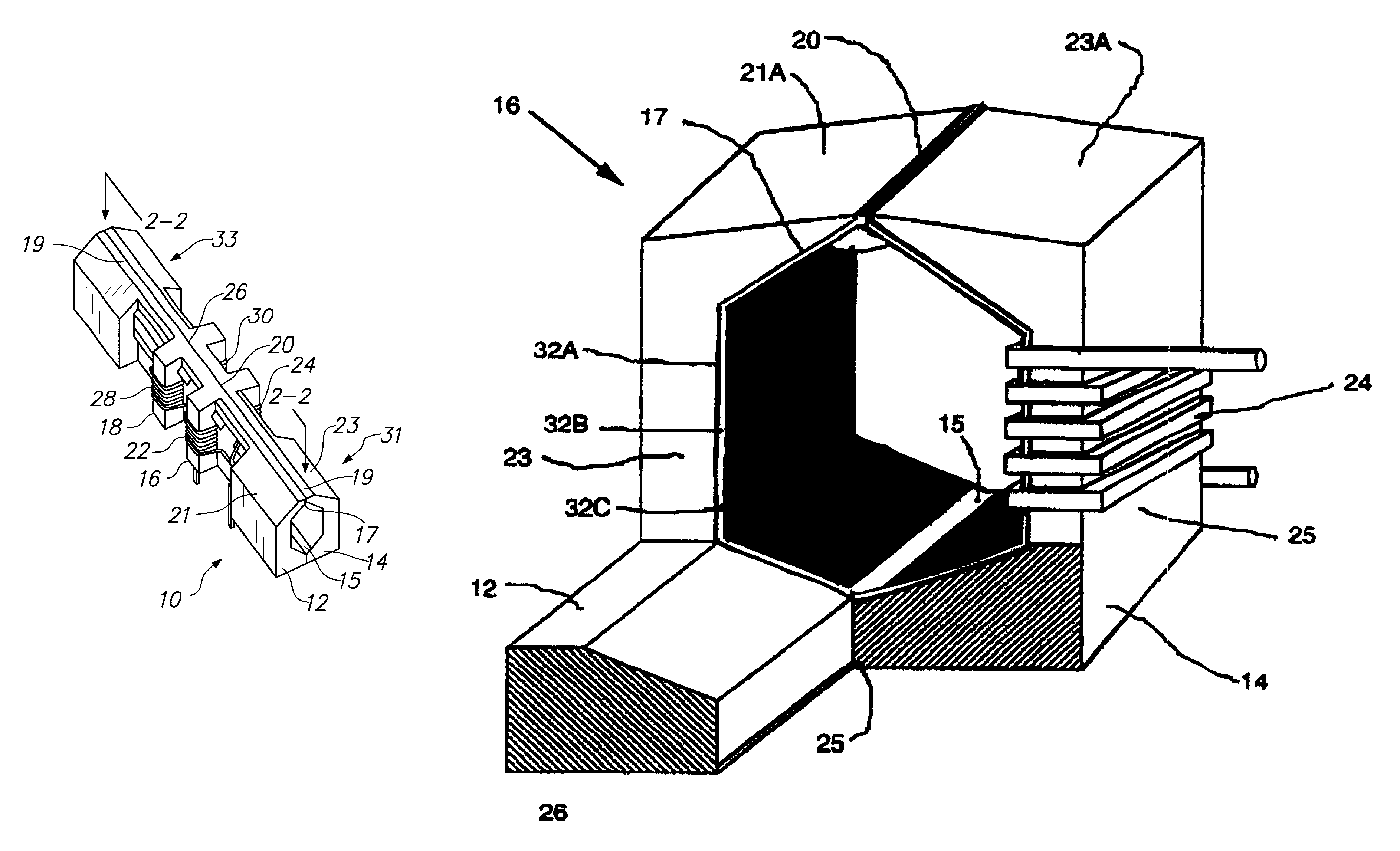 Self-aligned metal film core multi-channel recording head for tape drives