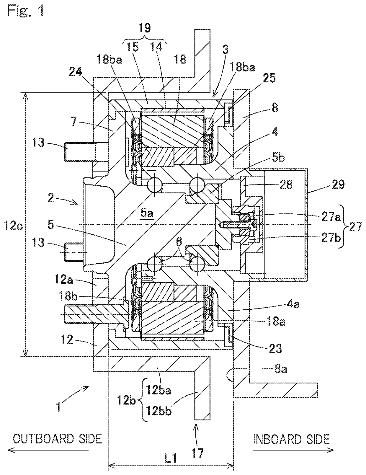 Motor, vehicle power unit with motor, generator, vehicle wheel bearing with generator