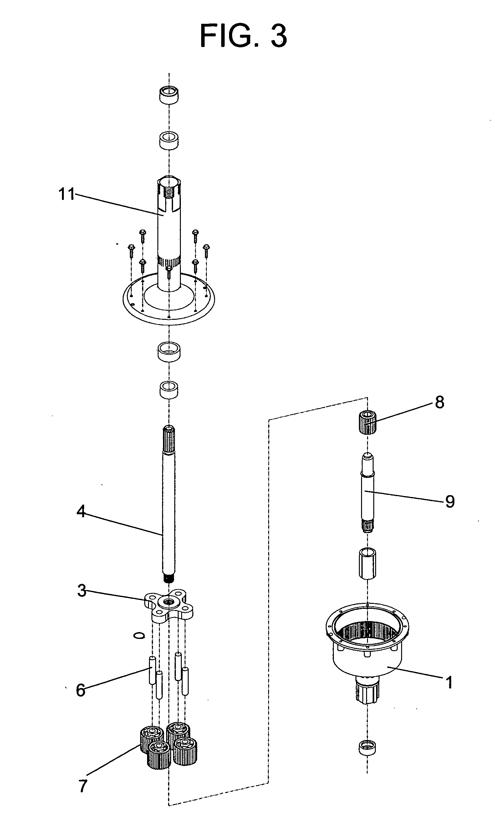 Washing machine gearbox