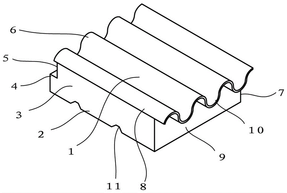 Splicing-type heat-preservation waterproof roofing slate, splicing-type heat-preservation waterproof roofing slate composite structure and construction method thereof