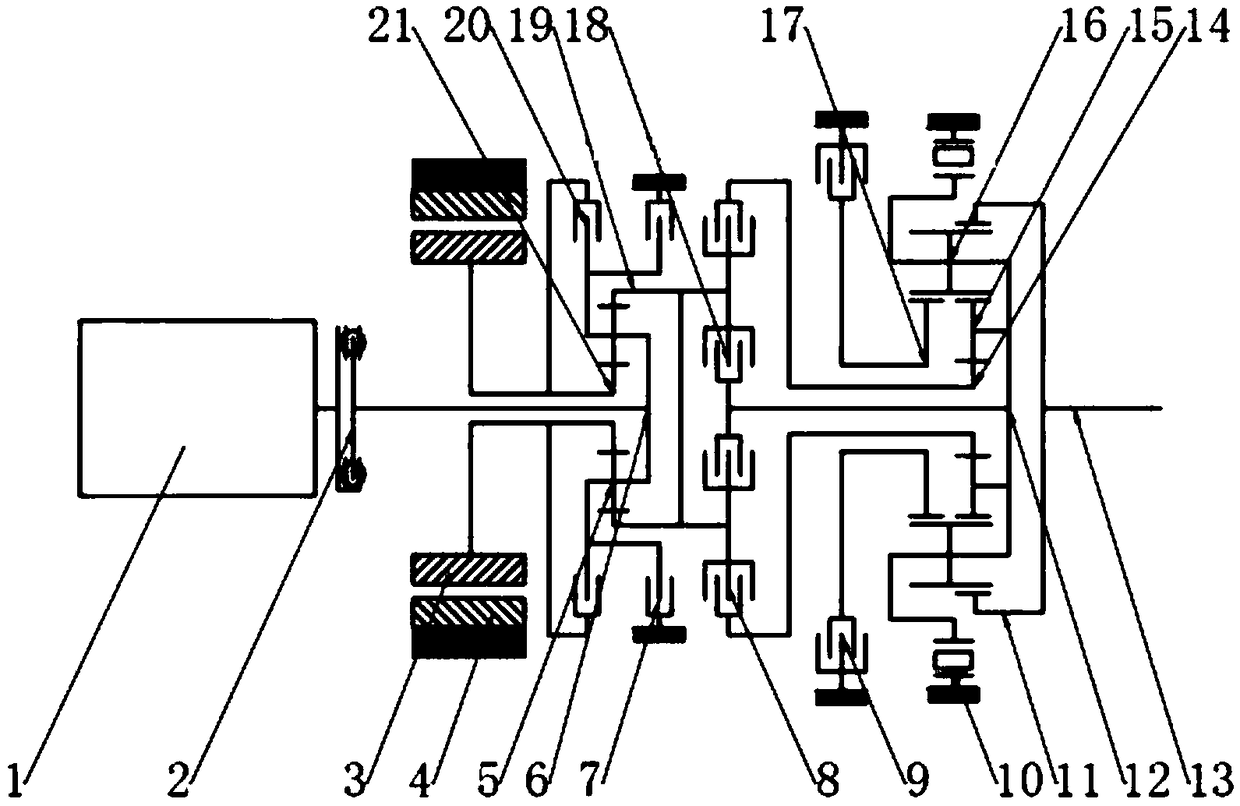 Four-speed-gear single-motor hybrid power assembly