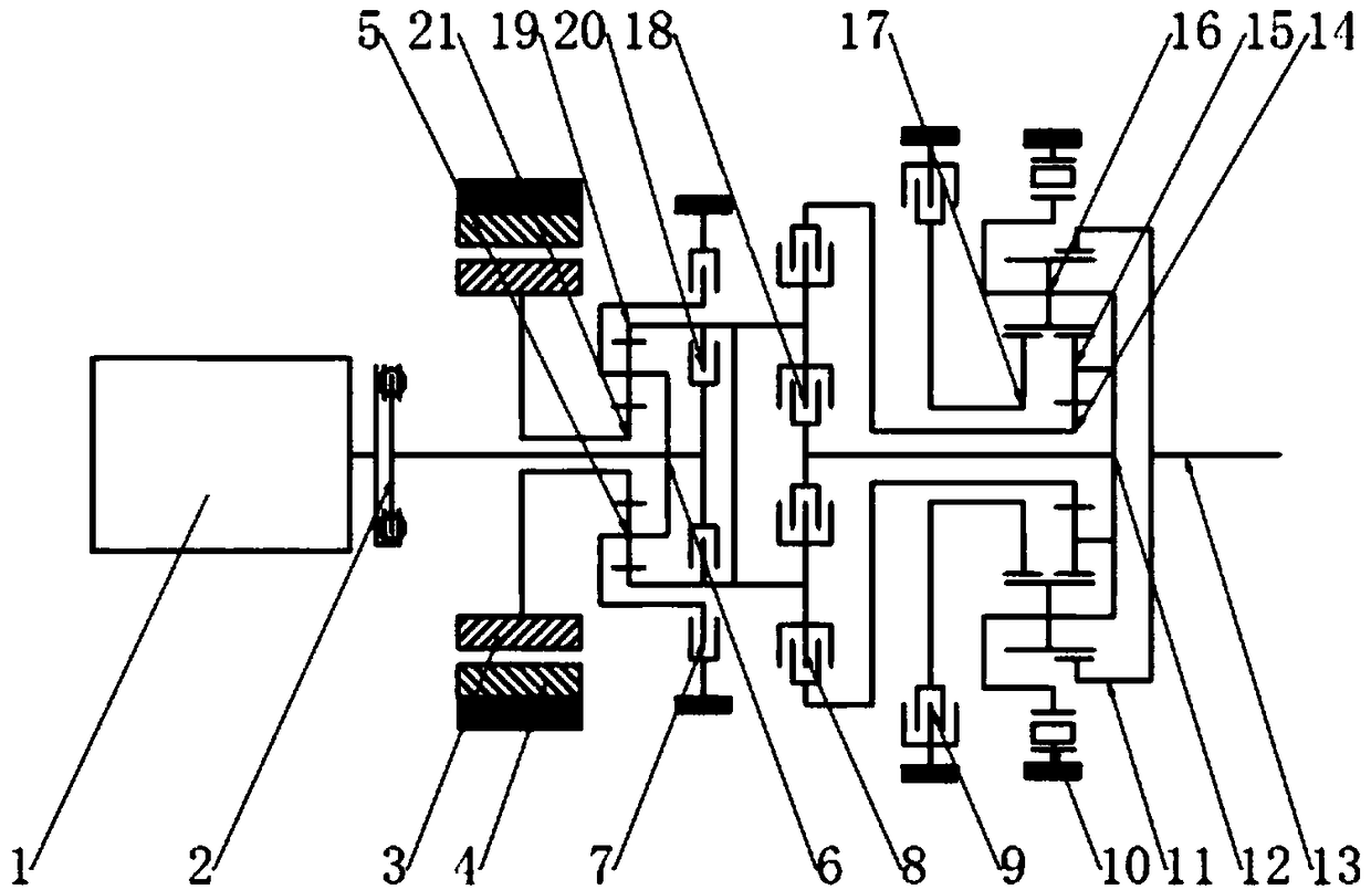 Four-speed-gear single-motor hybrid power assembly