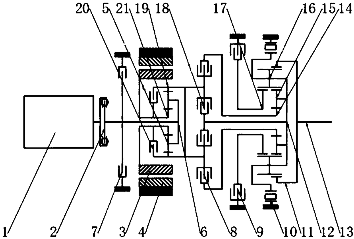 Four-speed-gear single-motor hybrid power assembly