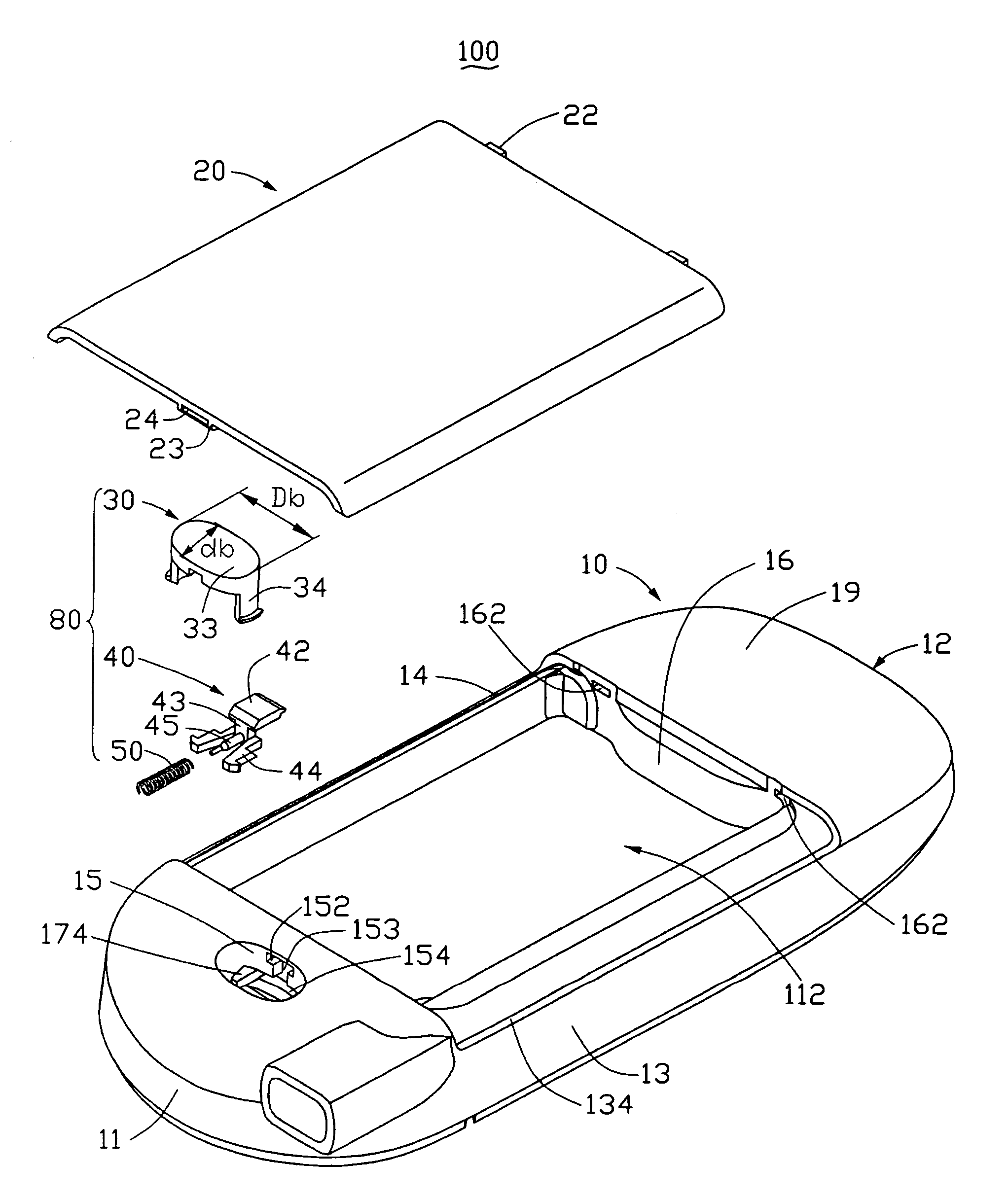 Battery cover latching assembly for portable electronic device