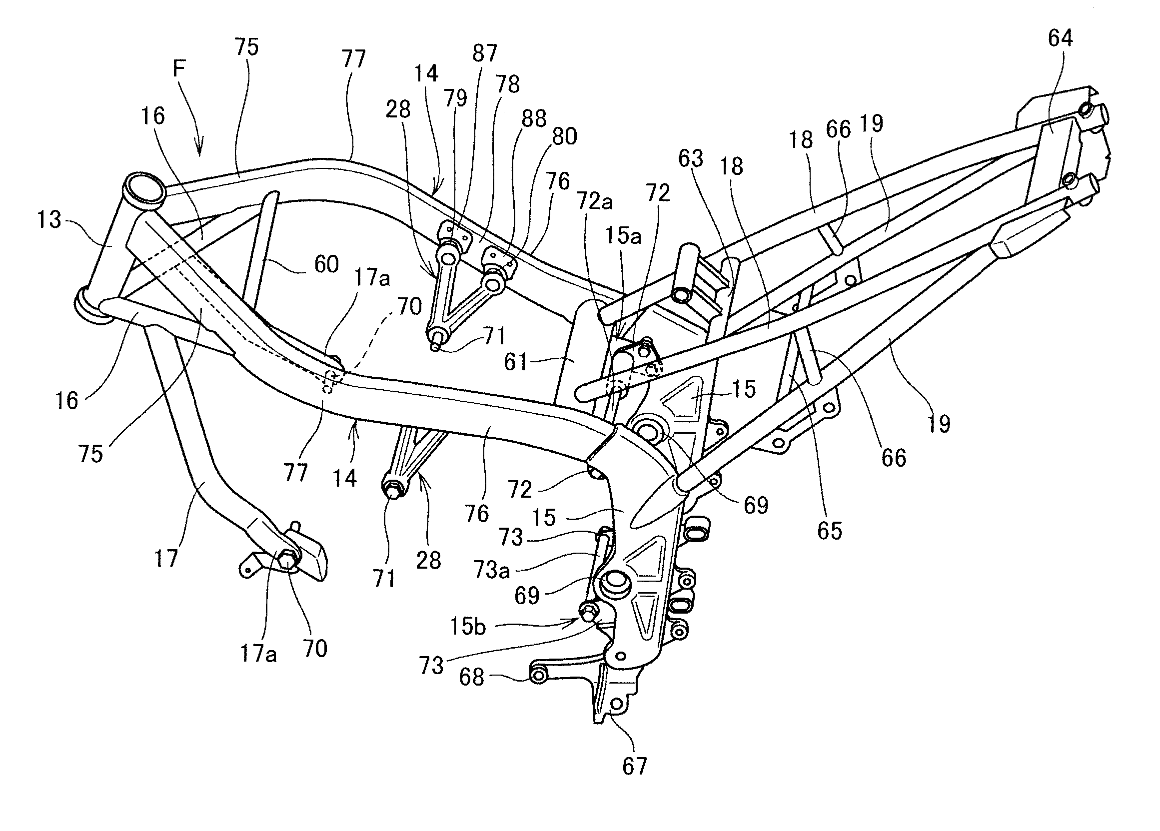 Engine supporting structure for saddle-ride type vehicle