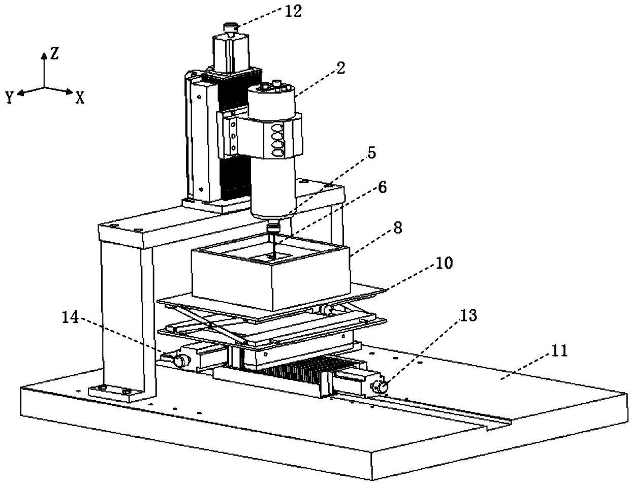 Rotary ultrasonic-assisted fine electrolytic grinding and broaching device and method