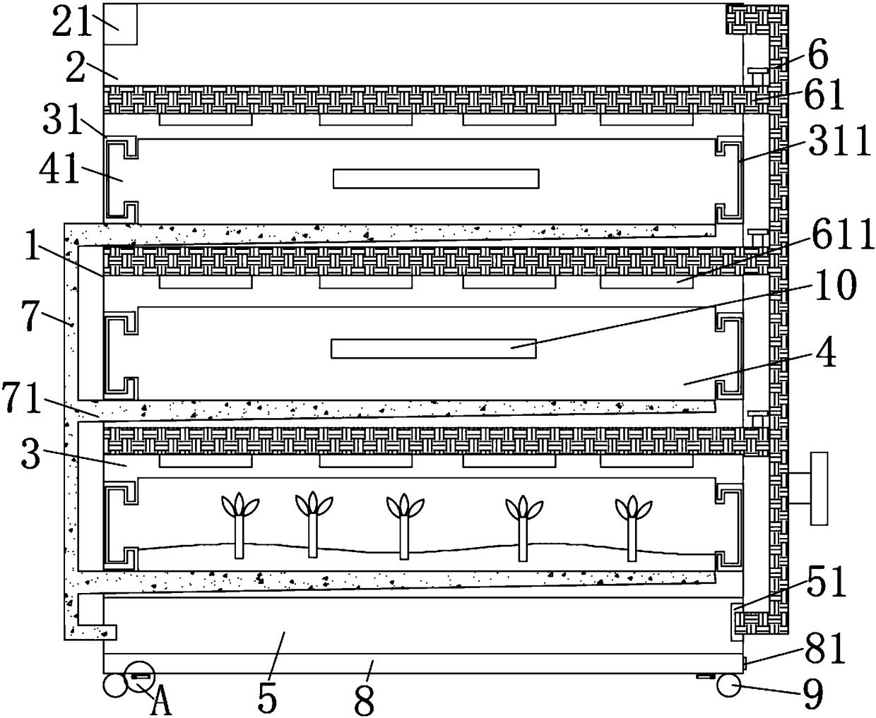 Multi-layer drawer type flower planting frame