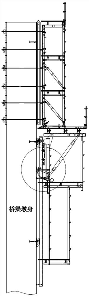 Bridge pier body anti-pollution system for creeping formwork construction