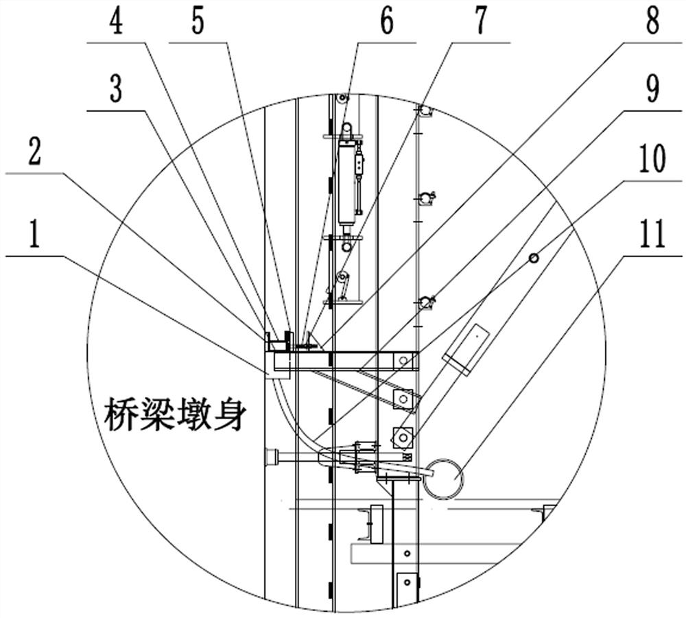 Bridge pier body anti-pollution system for creeping formwork construction