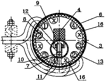 Seven-gear off-circuit tap-changer achieving direct-reverse voltage regulating