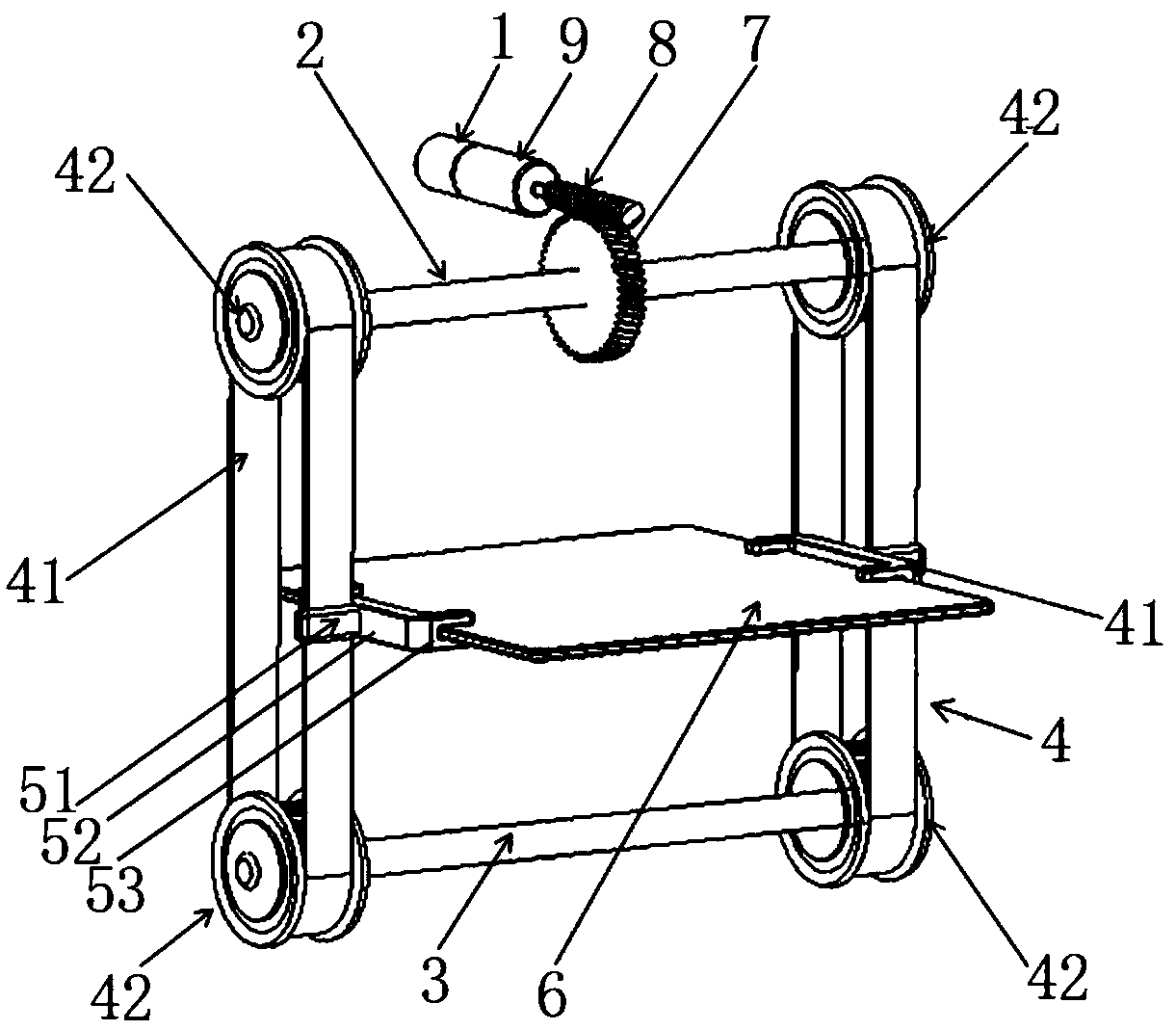 Self-locking lifting device for refrigerator cold storage interval and working method thereof