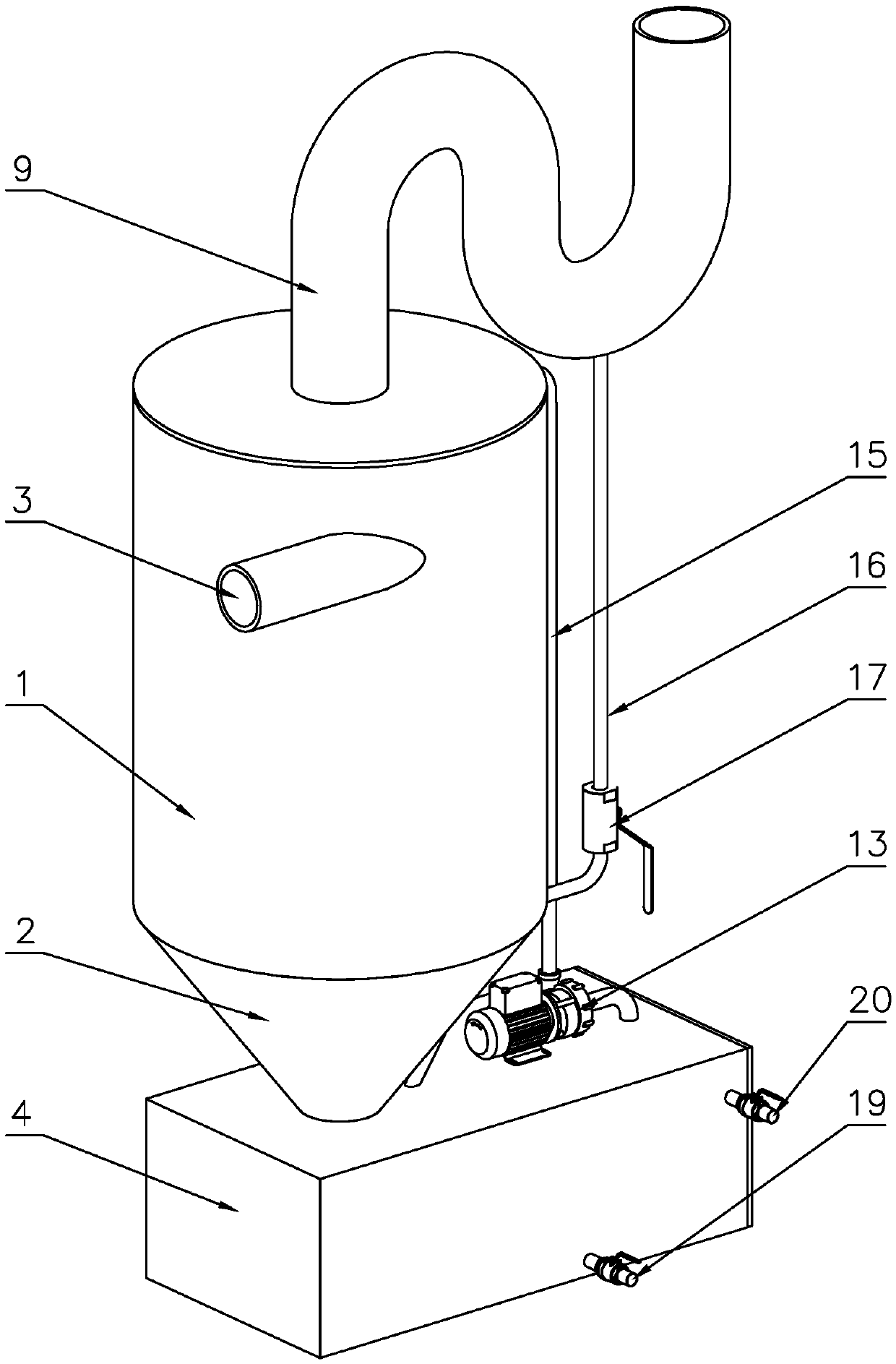 Industrial waste gas cyclone desulfurization dust collector