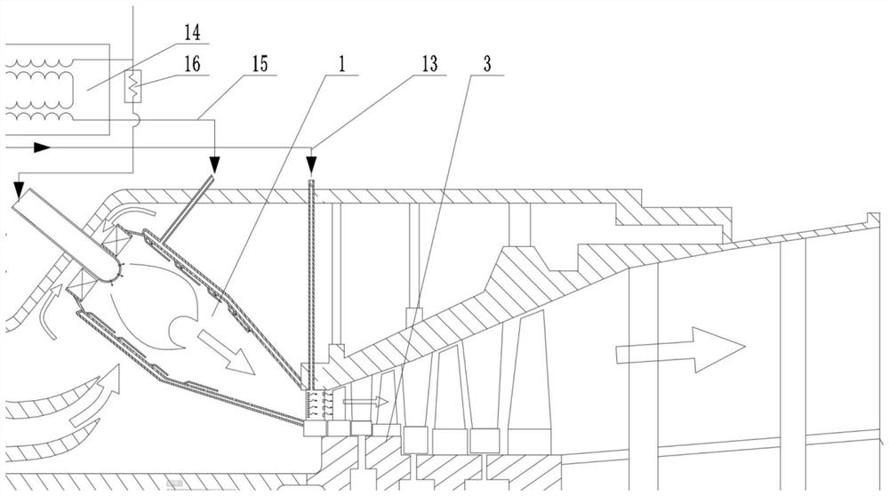 Efficiency improving system of hydrogen fuel gas turbine and control method