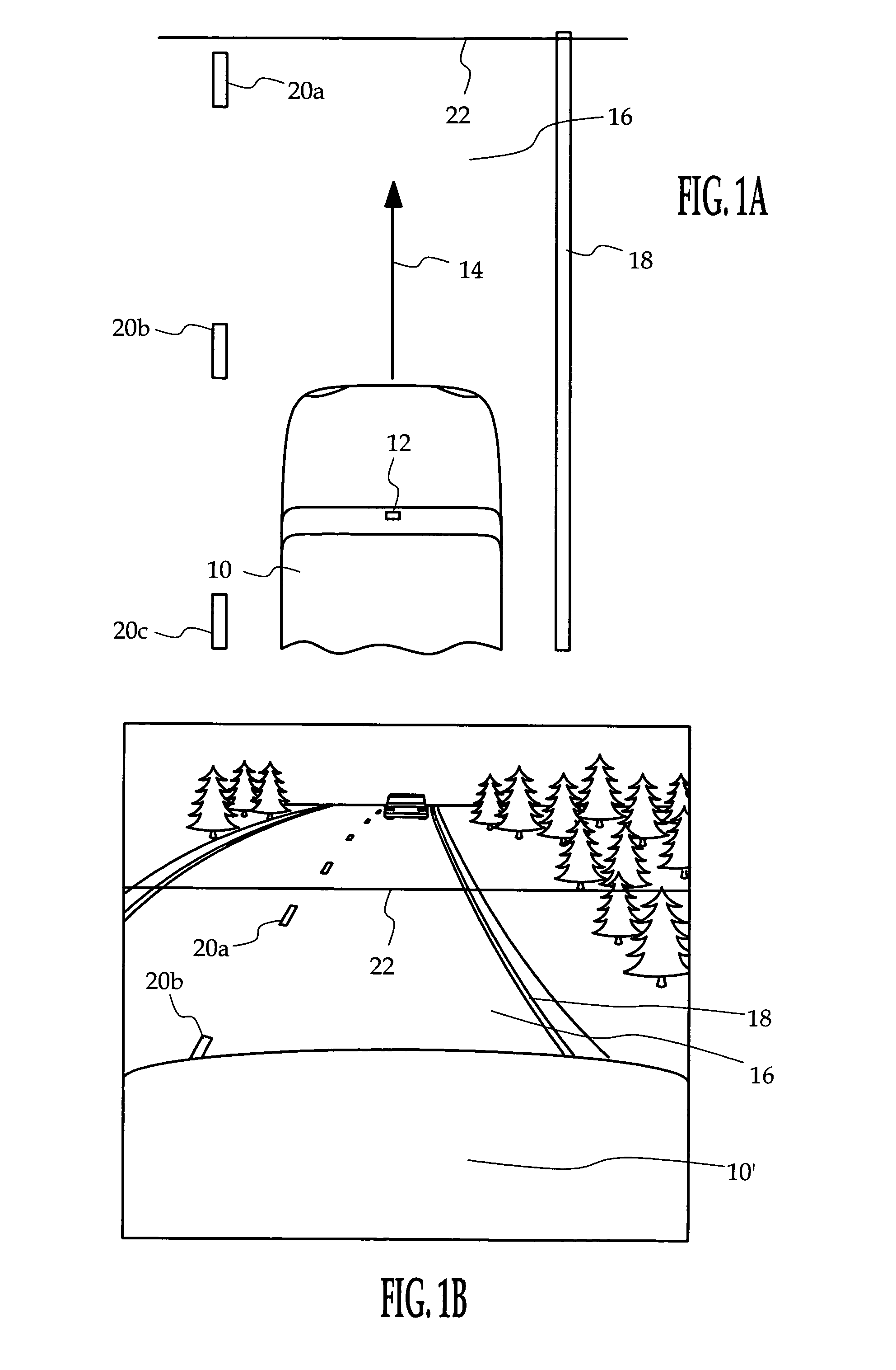 Lane marker projection method for a motor vehicle vision system