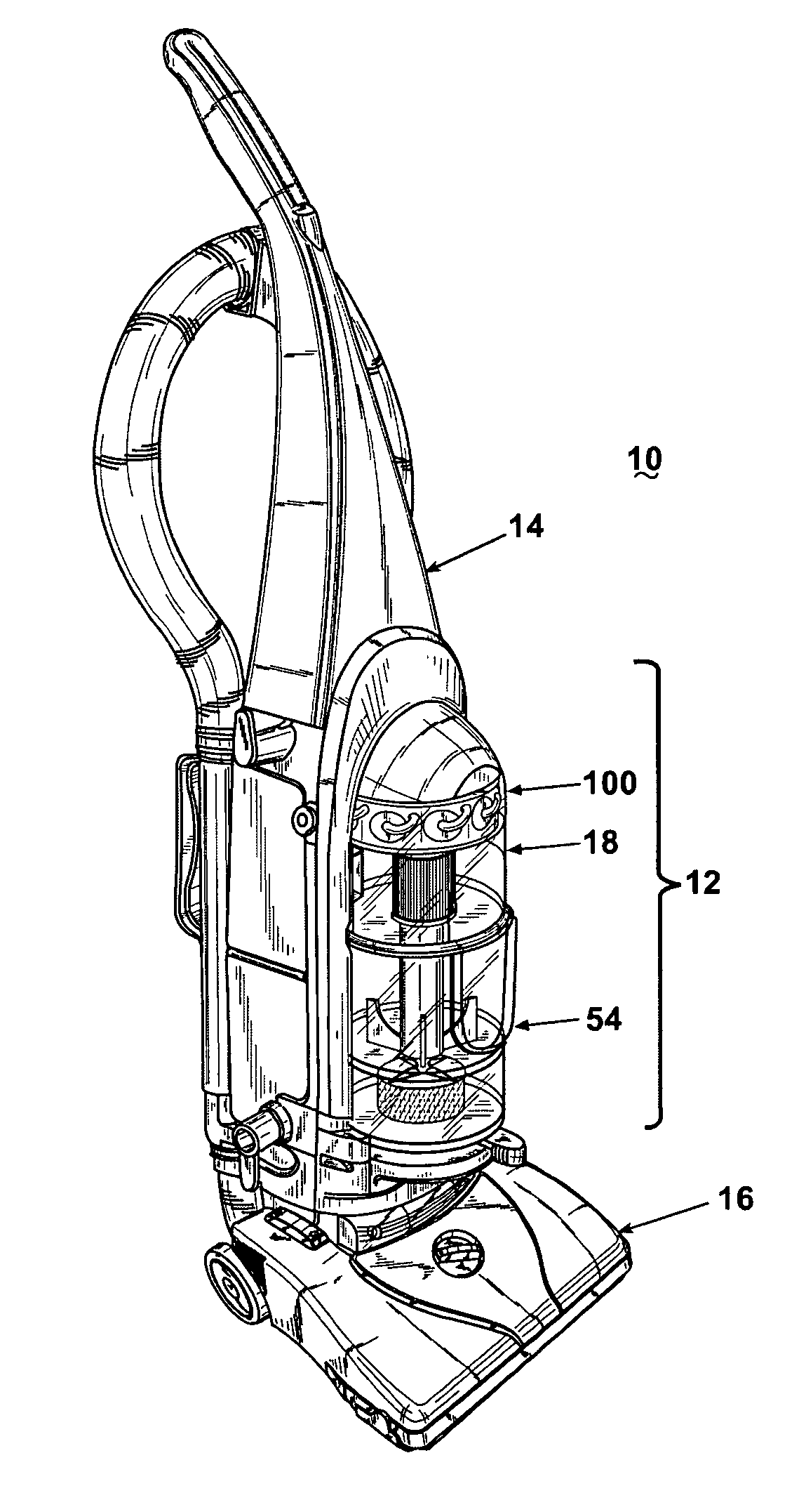 Vacuum cleaner with multiple cyclonic dirt separators and bottom discharge dirt cup