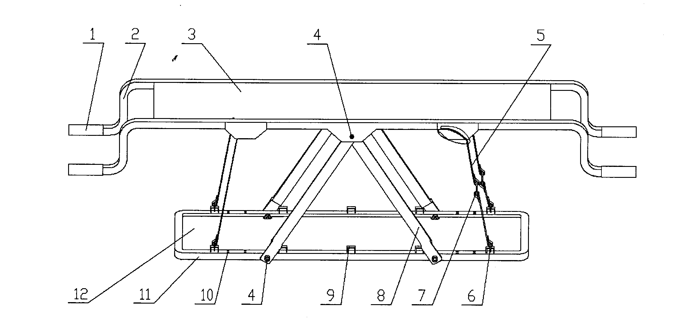 Automatically leveled type multifunctional rescue stretcher