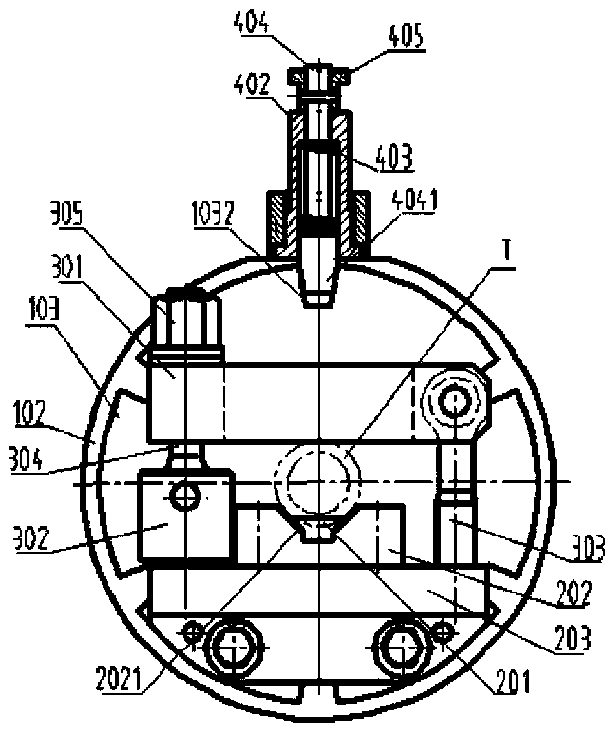 A processing device for multi-line large-pitch helical internal thread of parts