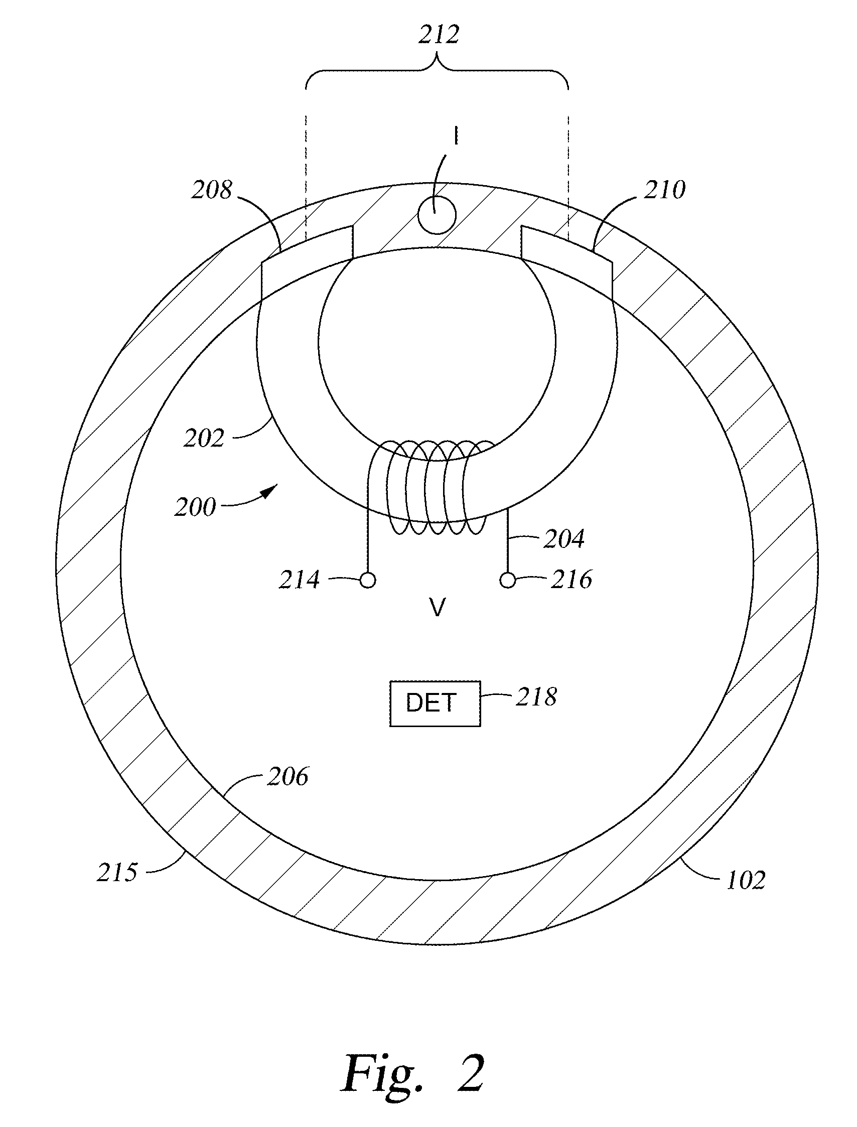 Detecting electrical current in a magnetic structure