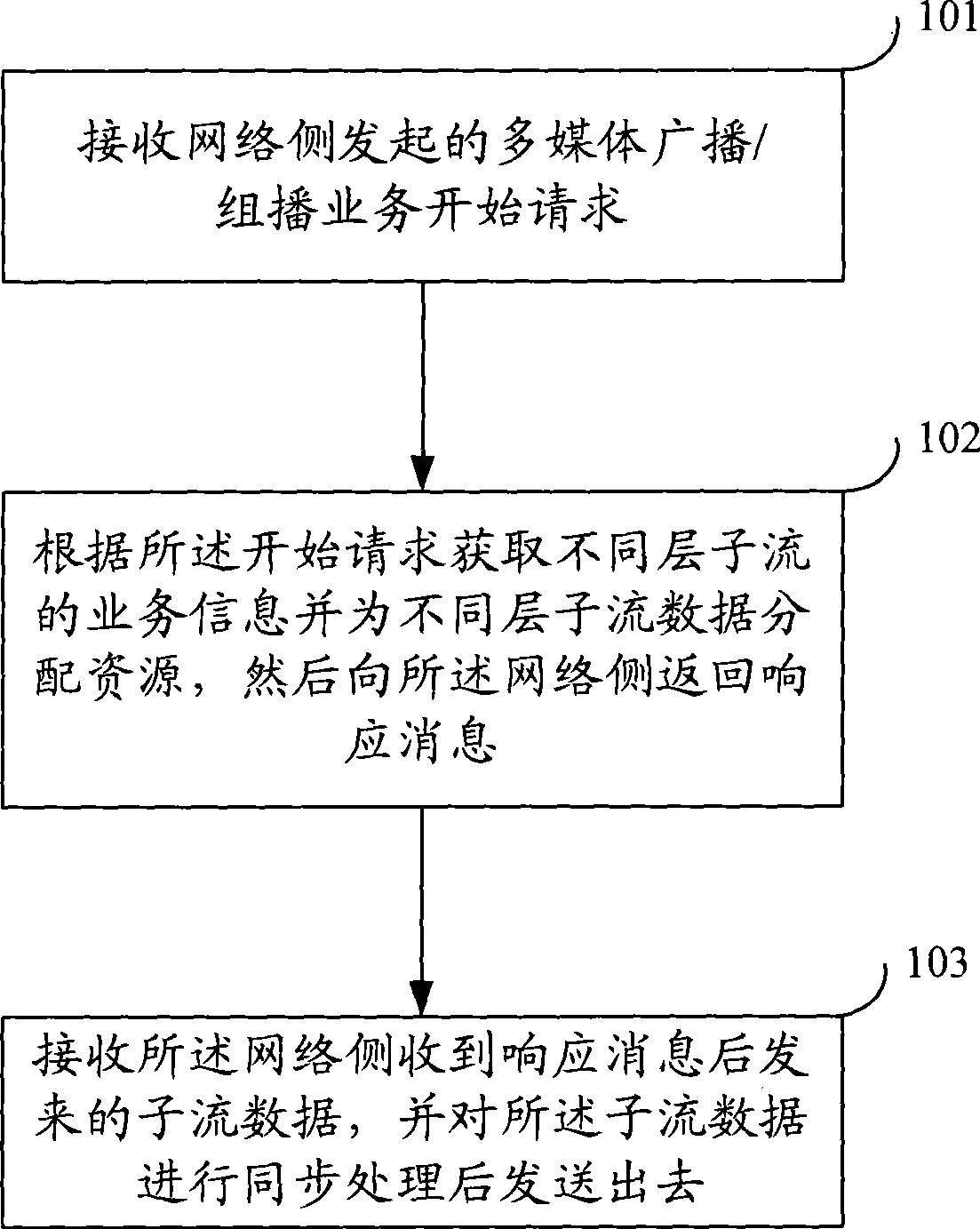 Layered transmission method and system for multimedia broadcast/multicast service