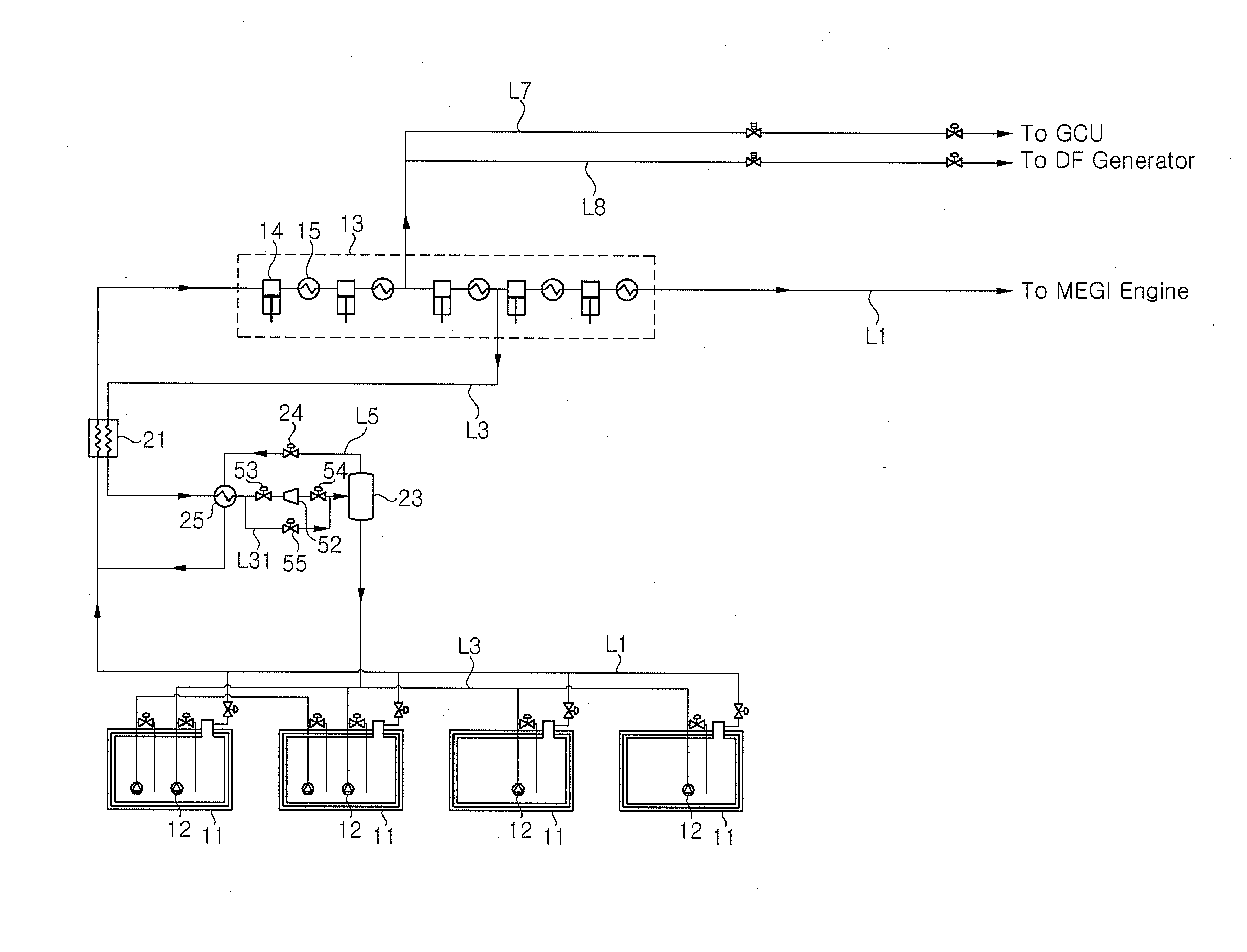 Liquefied gas treatment system for vessel