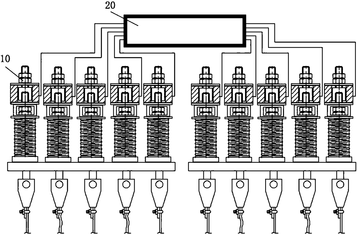 Elevator traction steel wire rope tension measuring and adjusting device and method