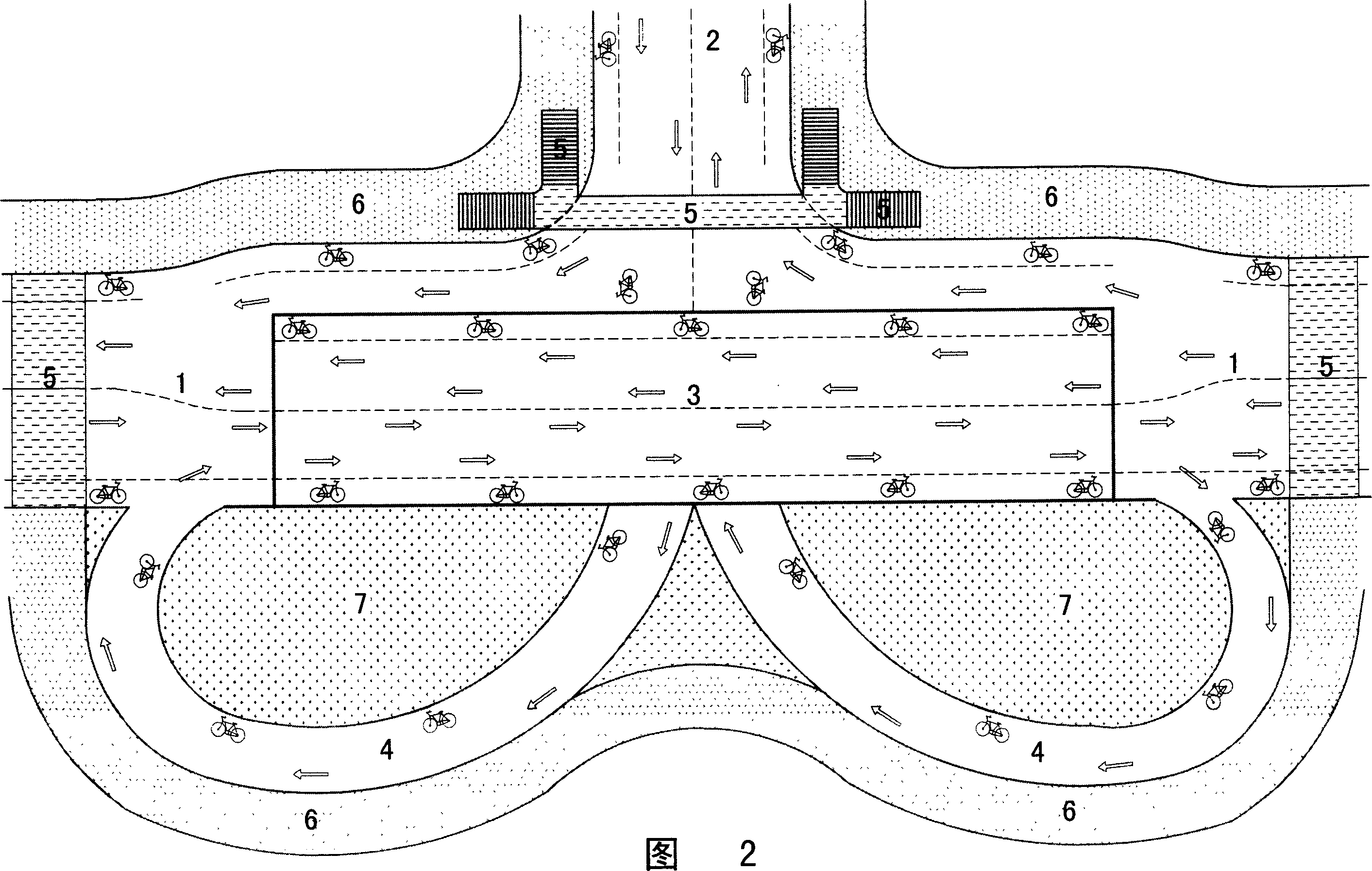 Simple fly-over T-shape crossing