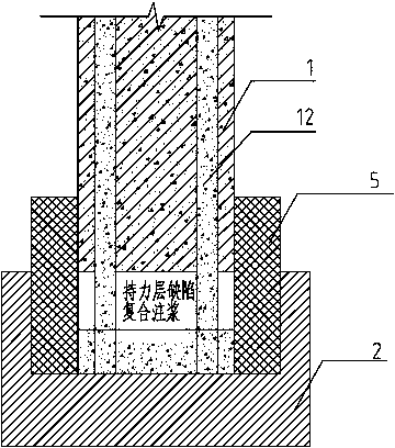 Pile foundation combined grouting reinforcement construction method combining waterproof curtain