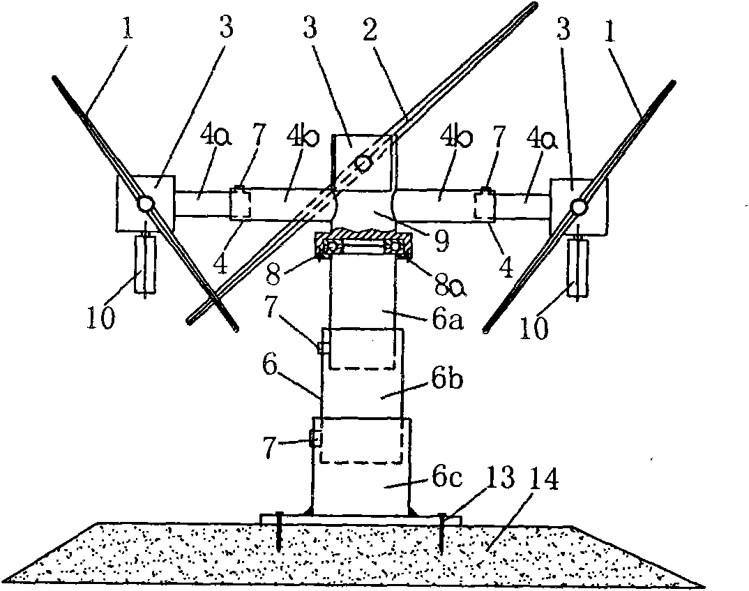 Efficient three-wheeled telescopic folding horizontal-shaft tidal current energy generating equipment