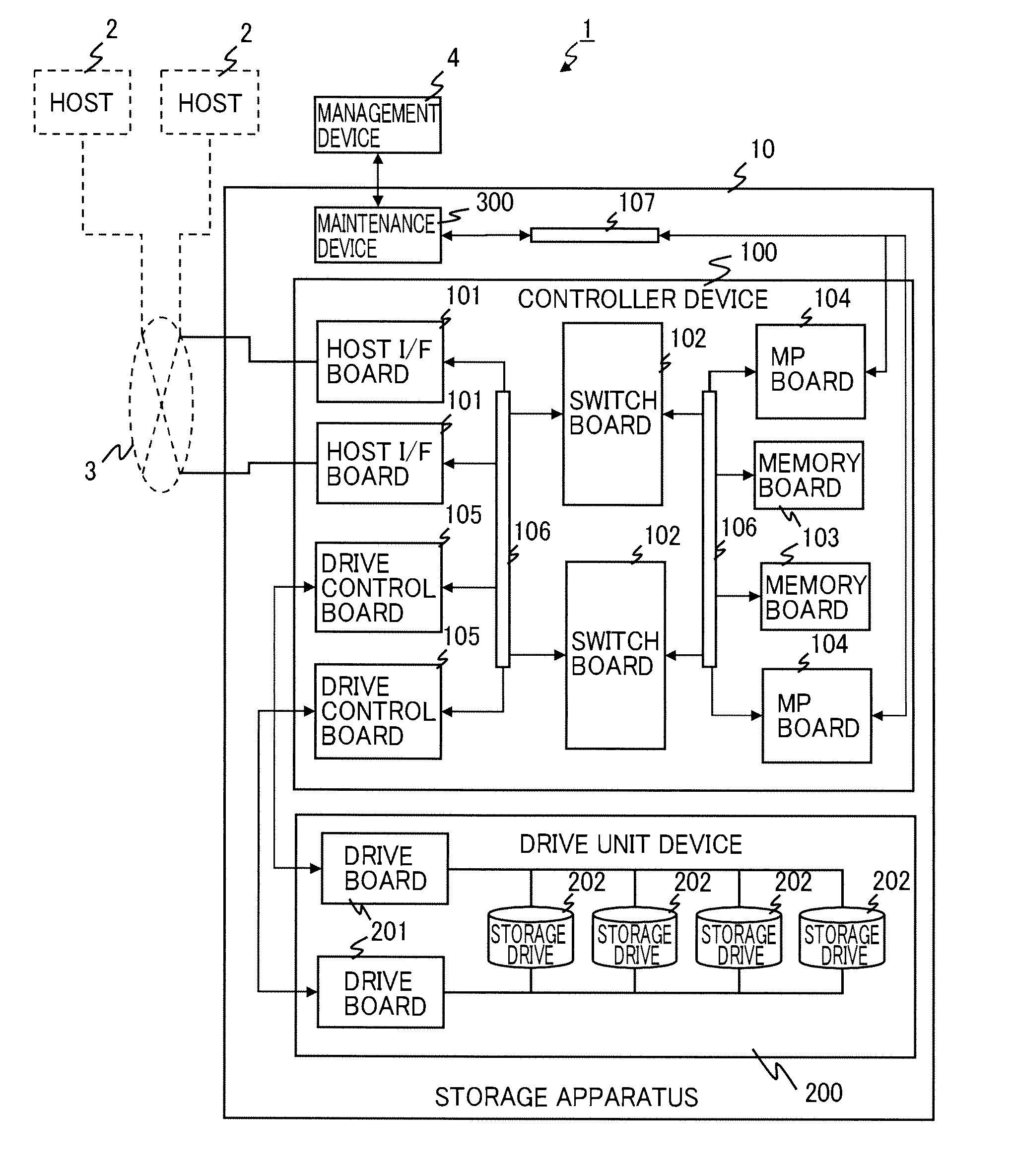 Storage apparatus and method of detecting power failure in storage apparatus