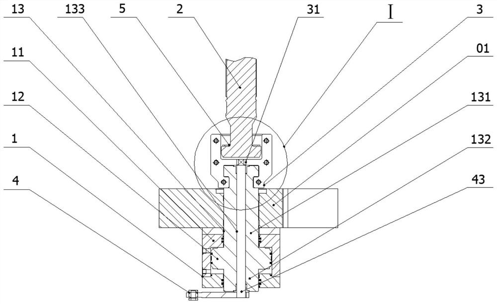 Novel pressurizing mechanism for hydraulic tire vulcanizing machine and hydraulic tire vulcanizing machine