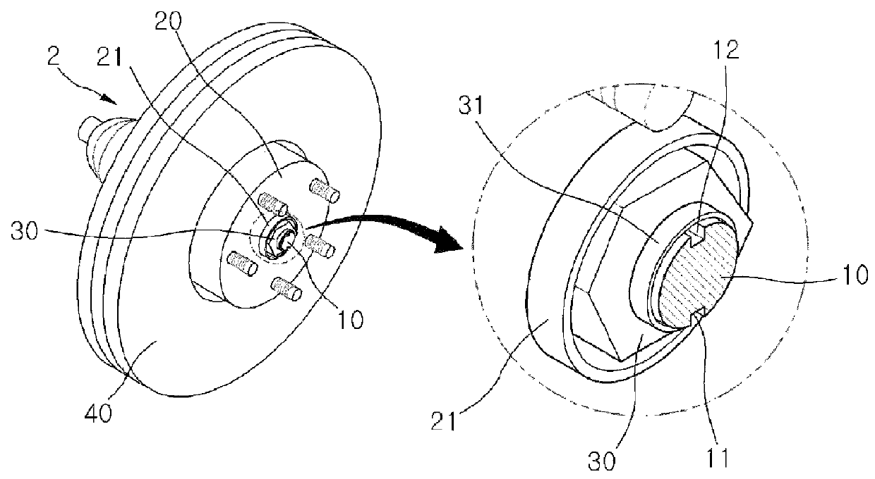 Hub nut caulking apparatus