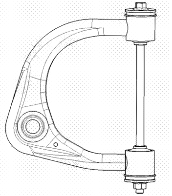 Upper oscillating arm assembly of automobile double-wishbone suspension