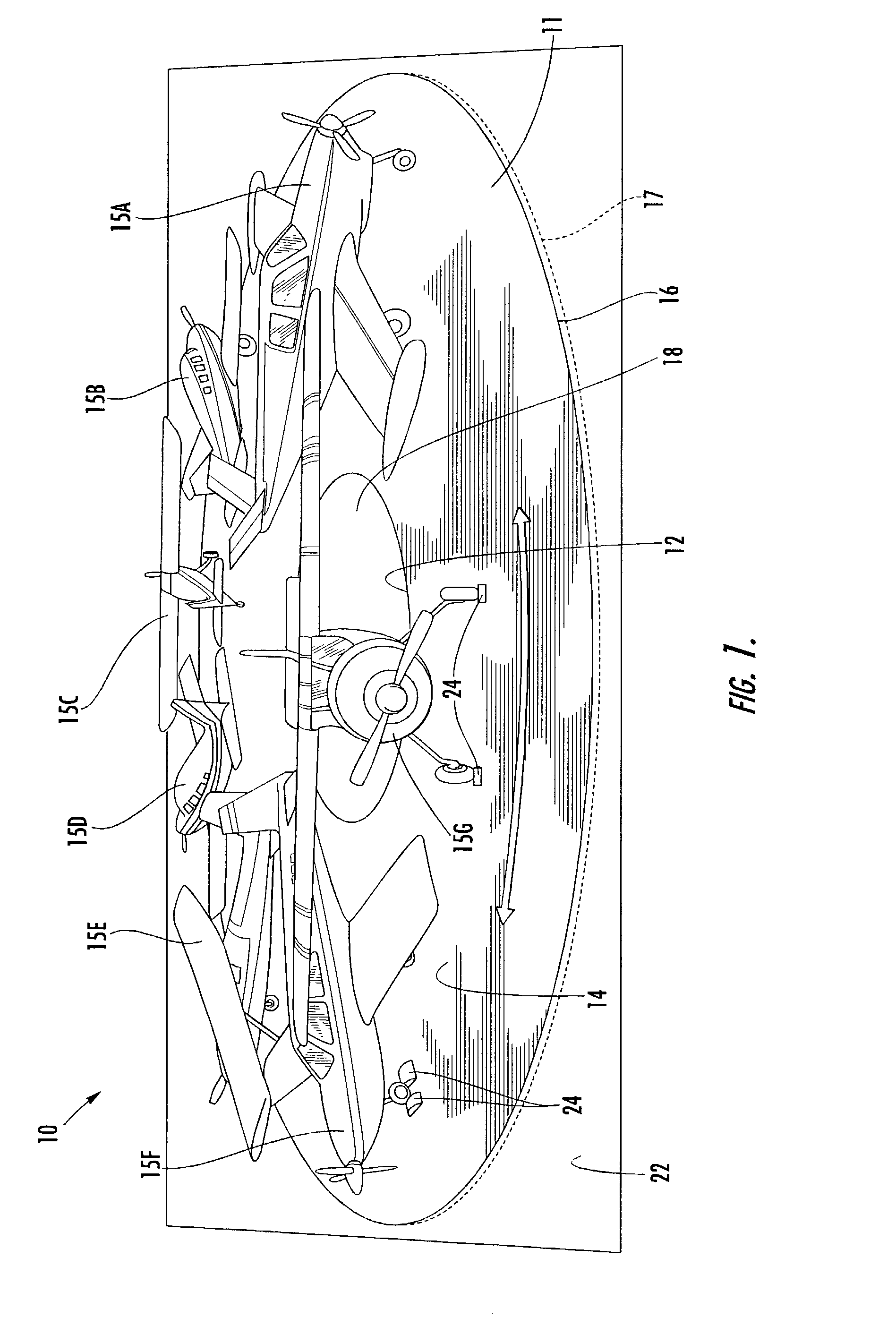 Aircraft storage turntable, hangar assembly and method