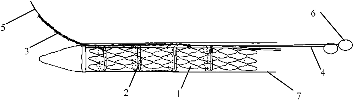 Integrated releasing controlling device for spring ring and bare stent