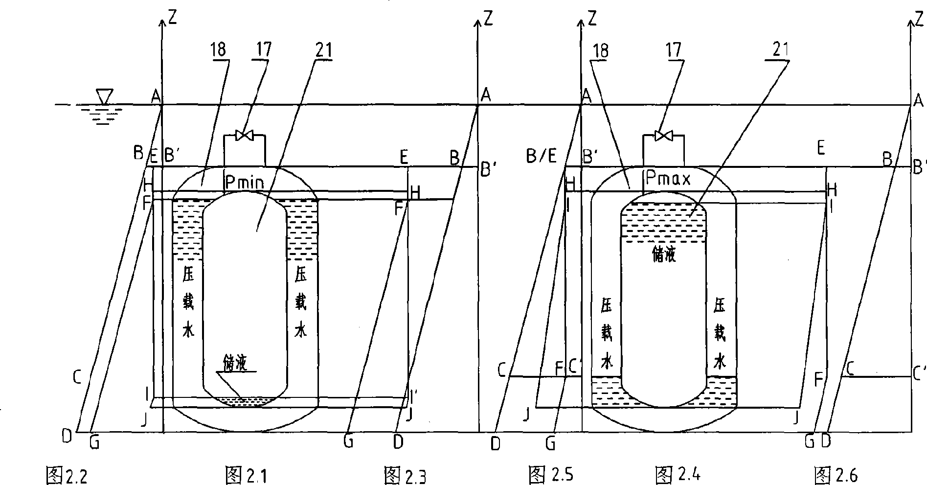 Liquid underwater storage, loading and ex-unloading device