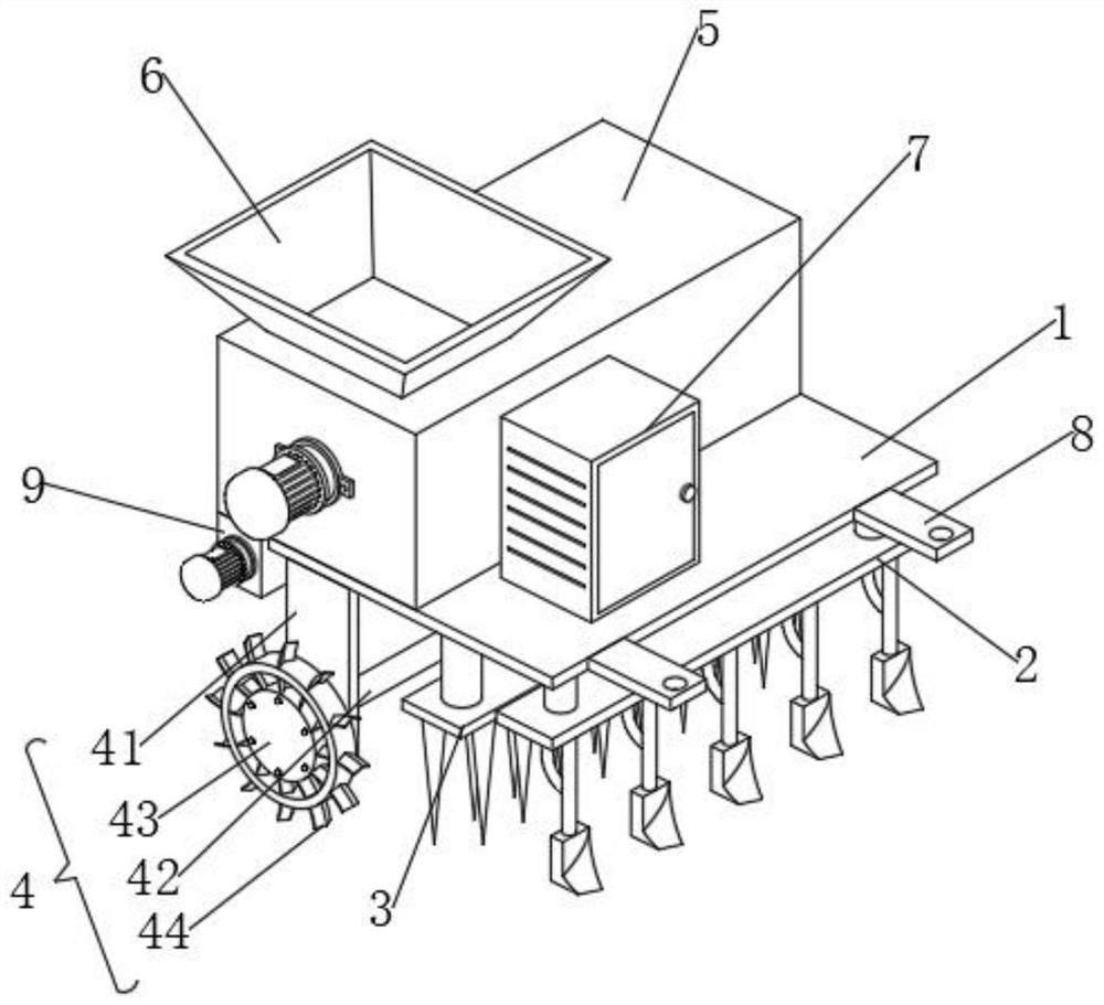 Fertilizing device capable of uniformly fertilizing for bamboo reed planting