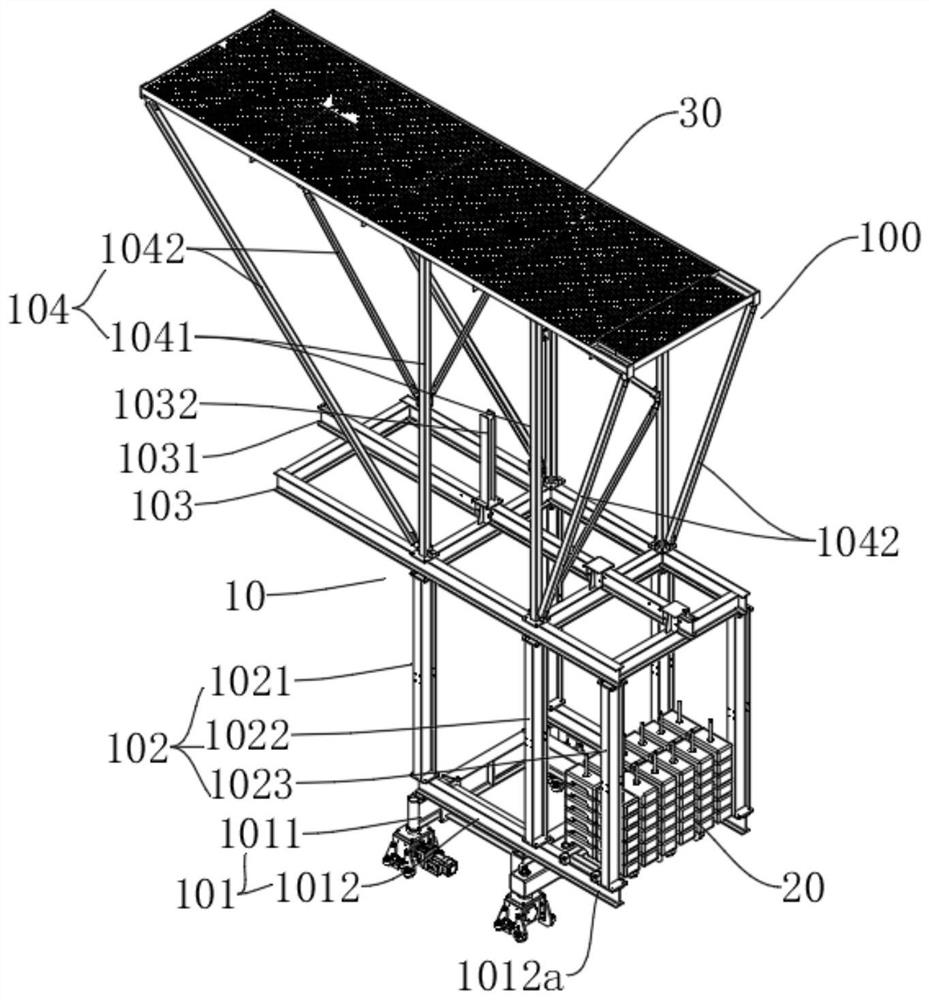 Movable high-altitude overhanging construction platform, construction system and manufacturing method of construction system