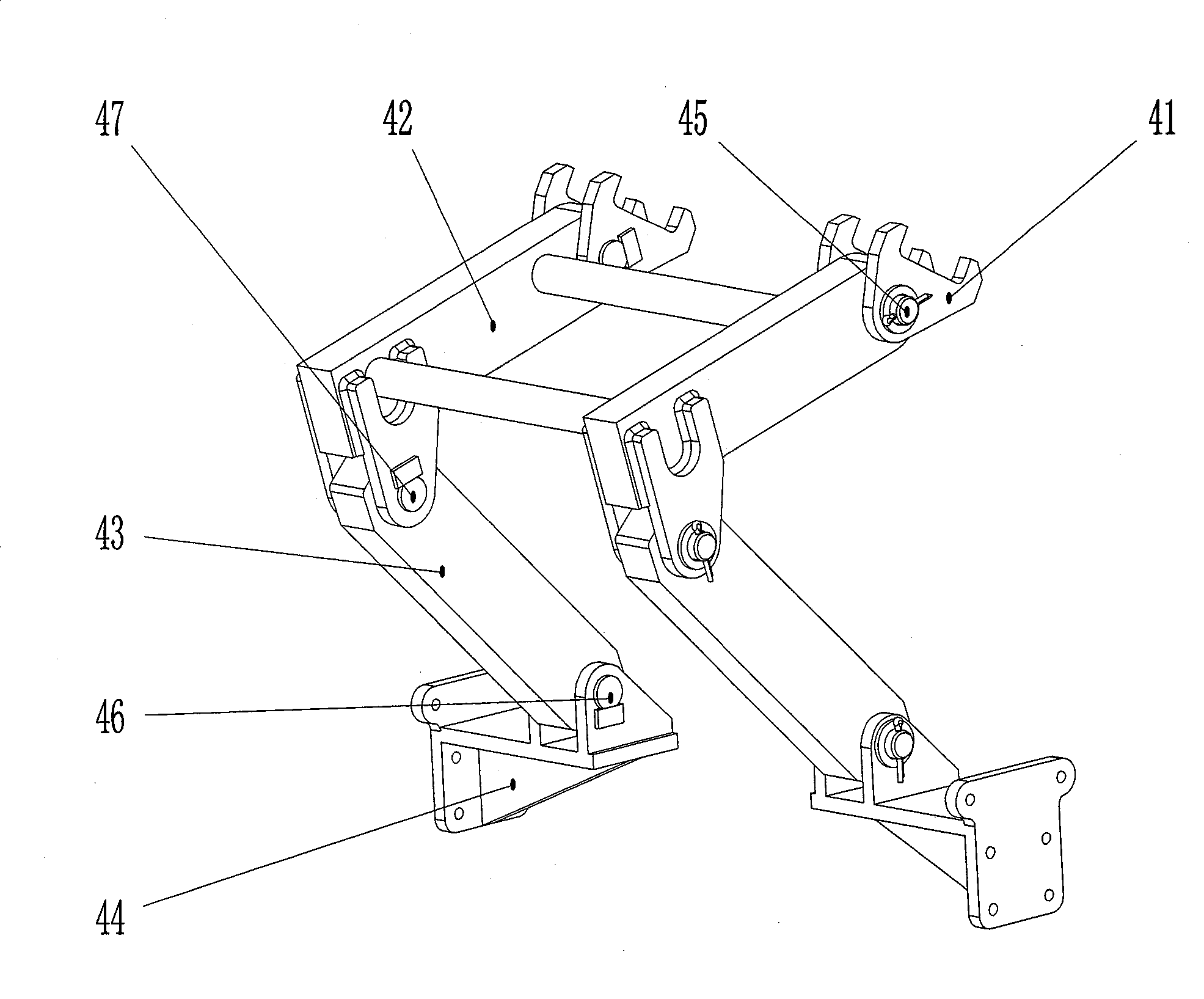 Concrete stirring truck with lift device and steady rest