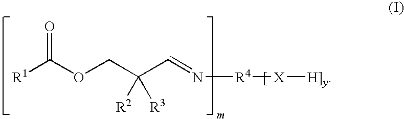 Aldimines Comprising Reactive Groups Containing Active Hydrogen, and Use Thereof