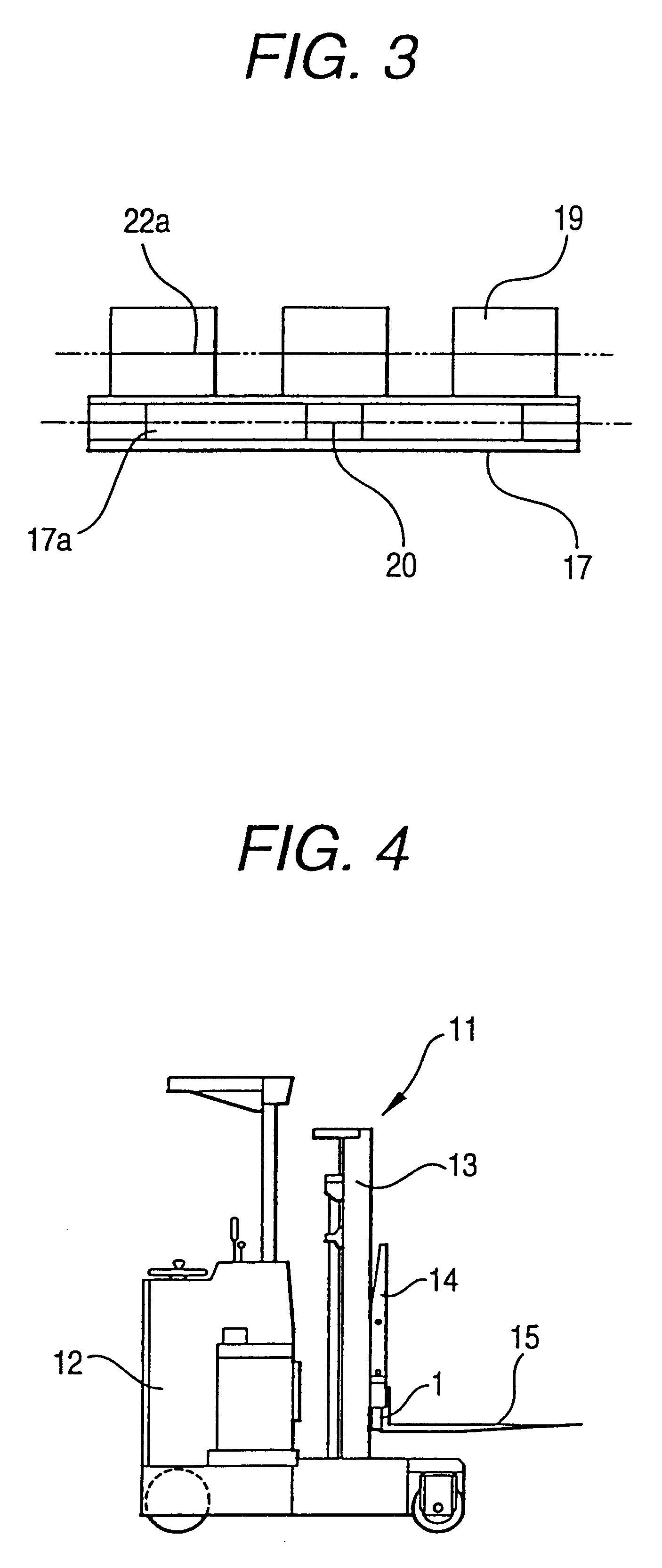 Forklift having a light source and lens combination that provide a shaped light beam