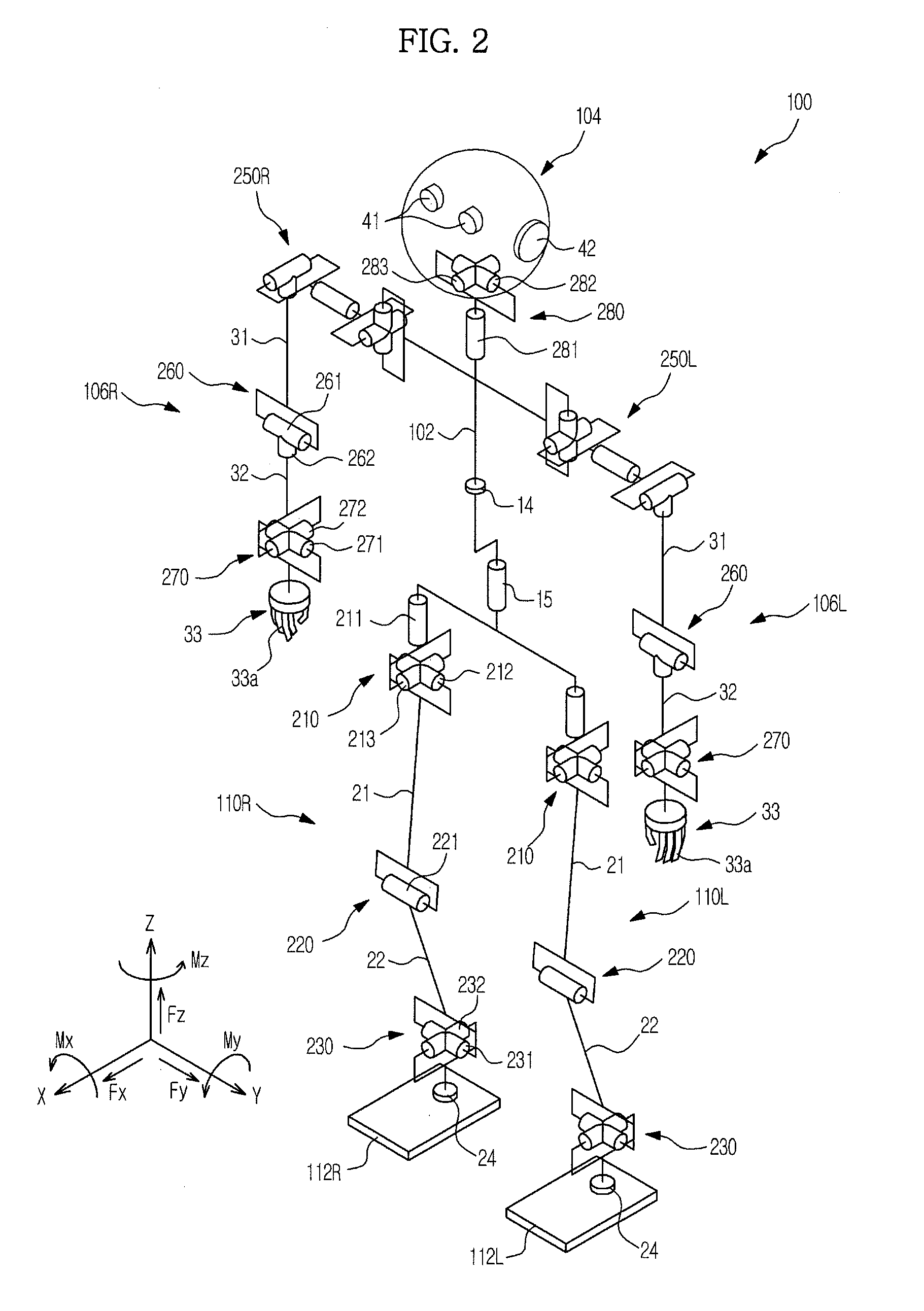 Humanoid robot and walking control method thereof