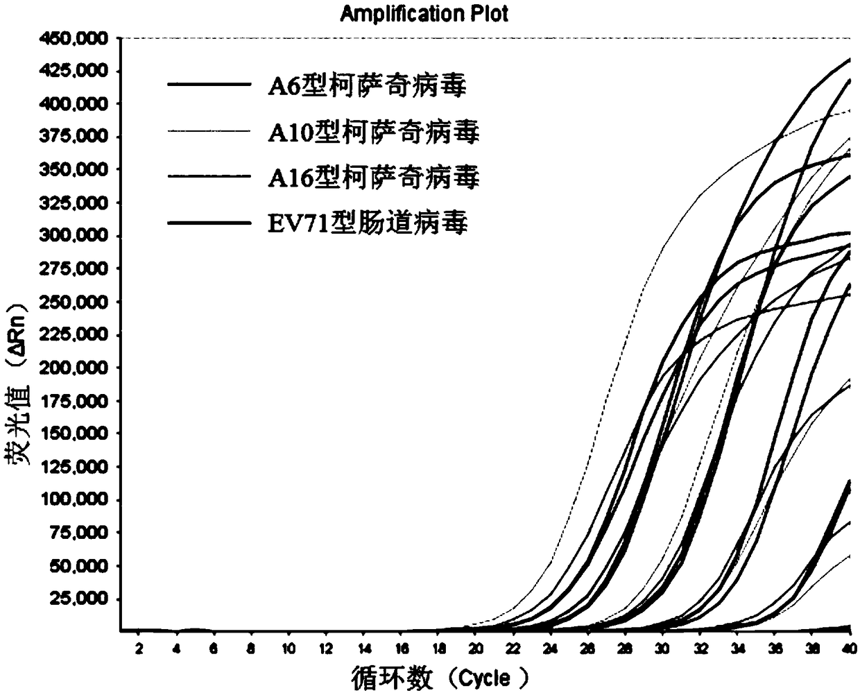 Nucleic acid composition for detecting four enteroviruses simultaneously and kit and detection method