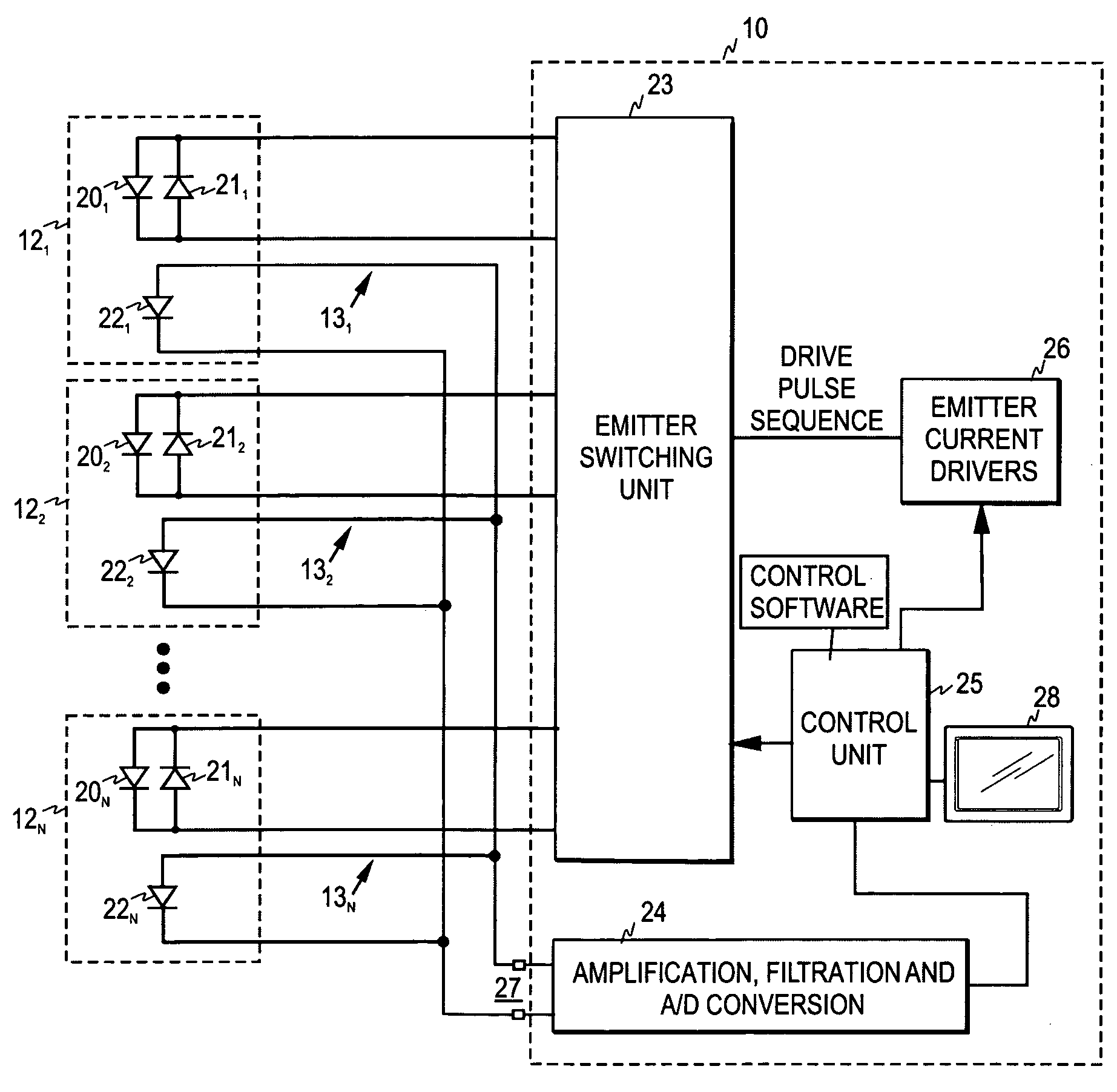 Patient monitoring device with multiple sensors