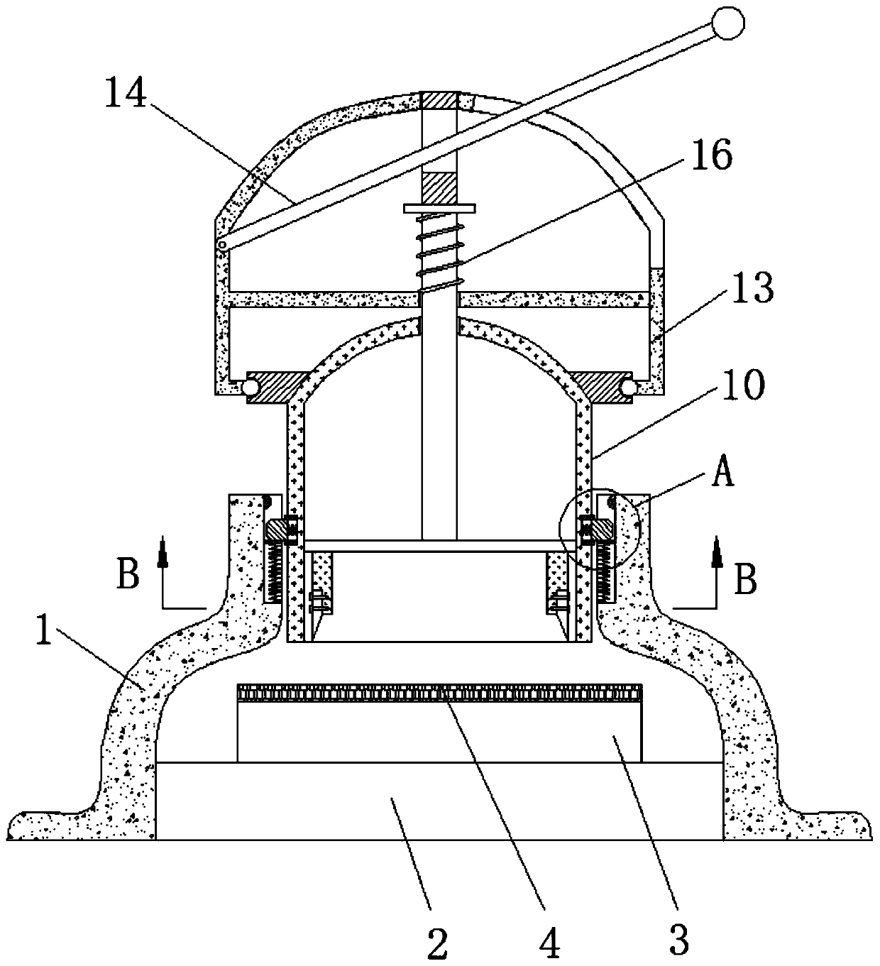 Textile fabric sampling device utilizing lever principle