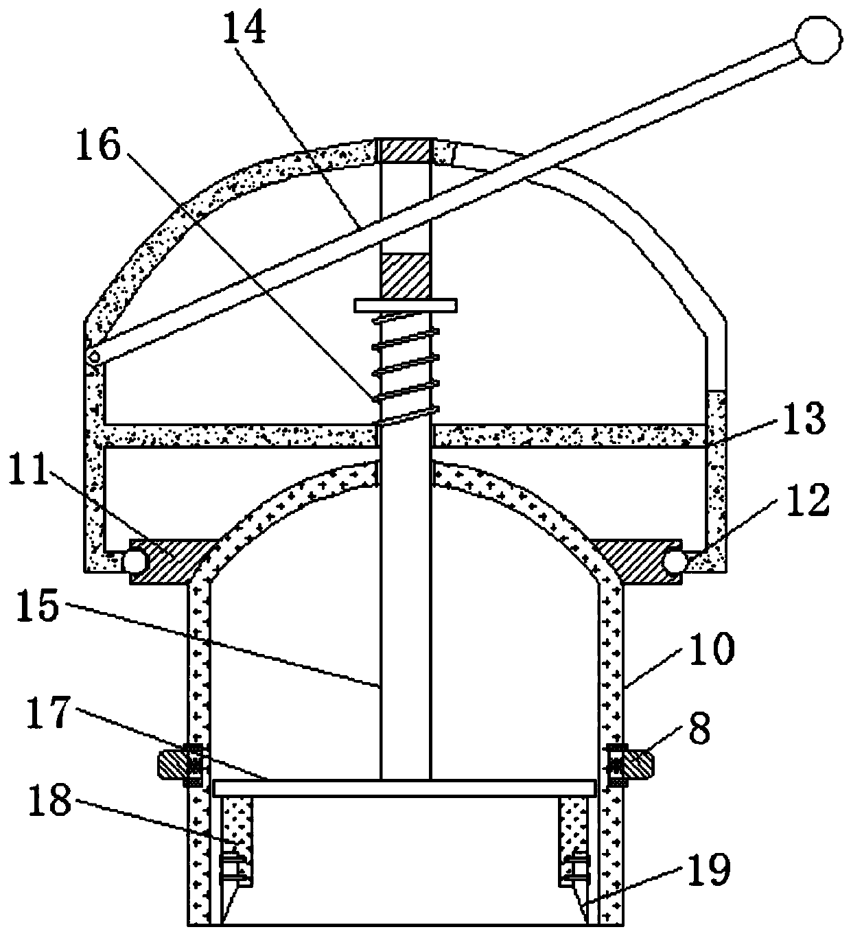 Textile fabric sampling device utilizing lever principle